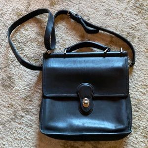 Black Coach Willis bag with silver hardware